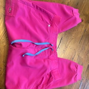 Women’s large figs scrub pants. Magenta color.